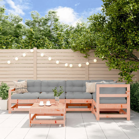 6 Piece Garden Lounge Set Grey Solid Wood Pine