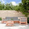 6 Piece Garden Lounge Set Grey Solid Wood Pine