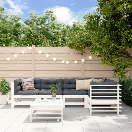 6 Piece Garden Lounge Set Solid Wood Pine