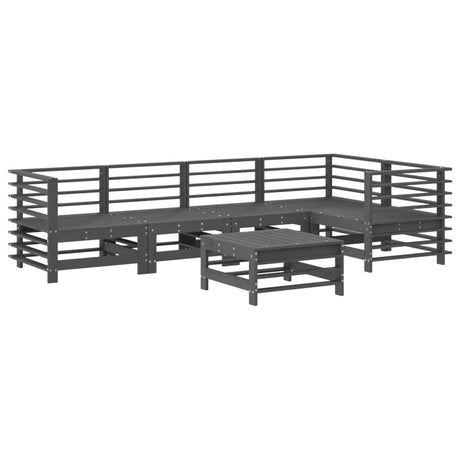 6 Piece Garden Lounge Set Solid Wood Pine