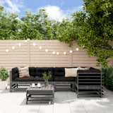 6 Piece Garden Lounge Set Solid Wood Pine