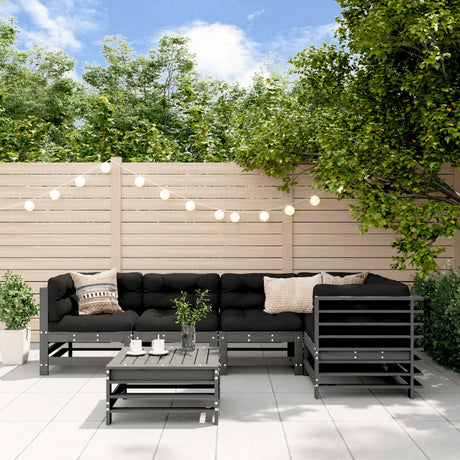 6 Piece Garden Lounge Set Solid Wood Pine