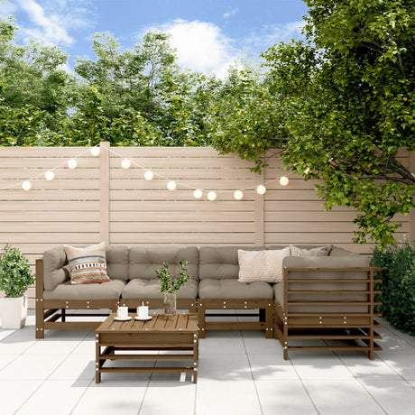 6 Piece Garden Lounge Set Solid Wood Pine