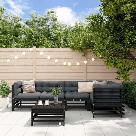 6 Piece Garden Lounge Set Solid Wood Pine