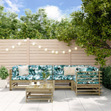 6 Piece Garden Lounge Set Solid Wood Pine