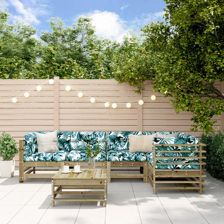 6 Piece Garden Lounge Set Solid Wood Pine