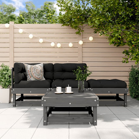4 Piece Garden Lounge Set Solid Wood Pine