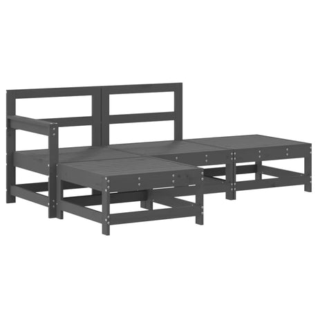 4 Piece Garden Lounge Set Solid Wood Pine