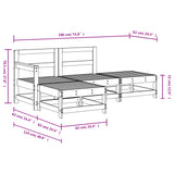 4 Piece Garden Lounge Set Solid Wood Pine