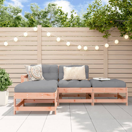 4 Piece Garden Lounge Set Solid Wood Pine