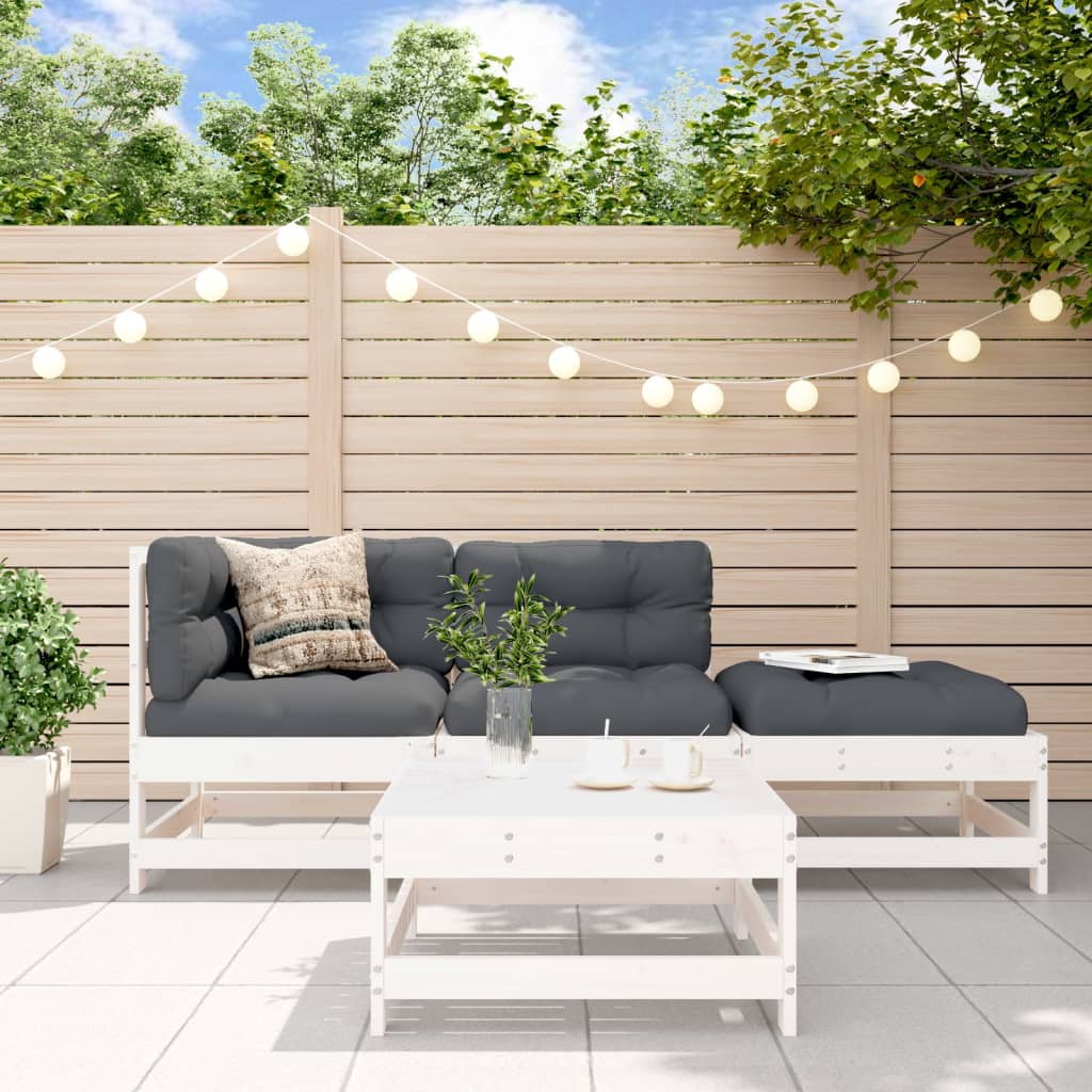 4 Piece Garden Lounge Set Solid Wood Pine