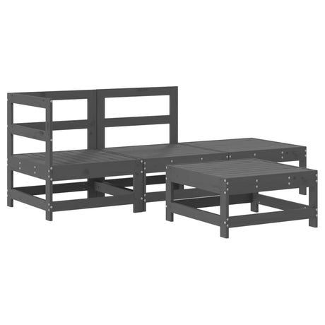 4 Piece Garden Lounge Set Solid Wood Pine