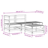 4 Piece Garden Lounge Set Solid Wood Pine