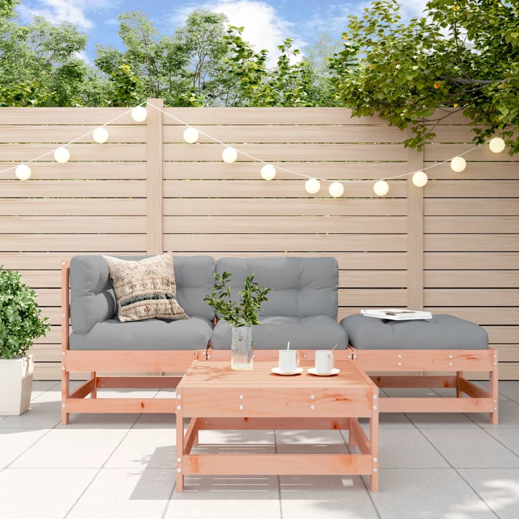 4 Piece Garden Lounge Set Solid Wood Pine