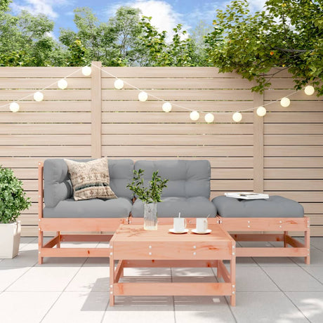 4 Piece Garden Lounge Set Solid Wood Pine