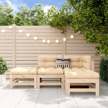 4 Piece Garden Lounge Set Impregnated Wood Pine