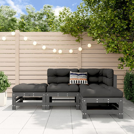 4 Piece Garden Lounge Set Impregnated Wood Pine