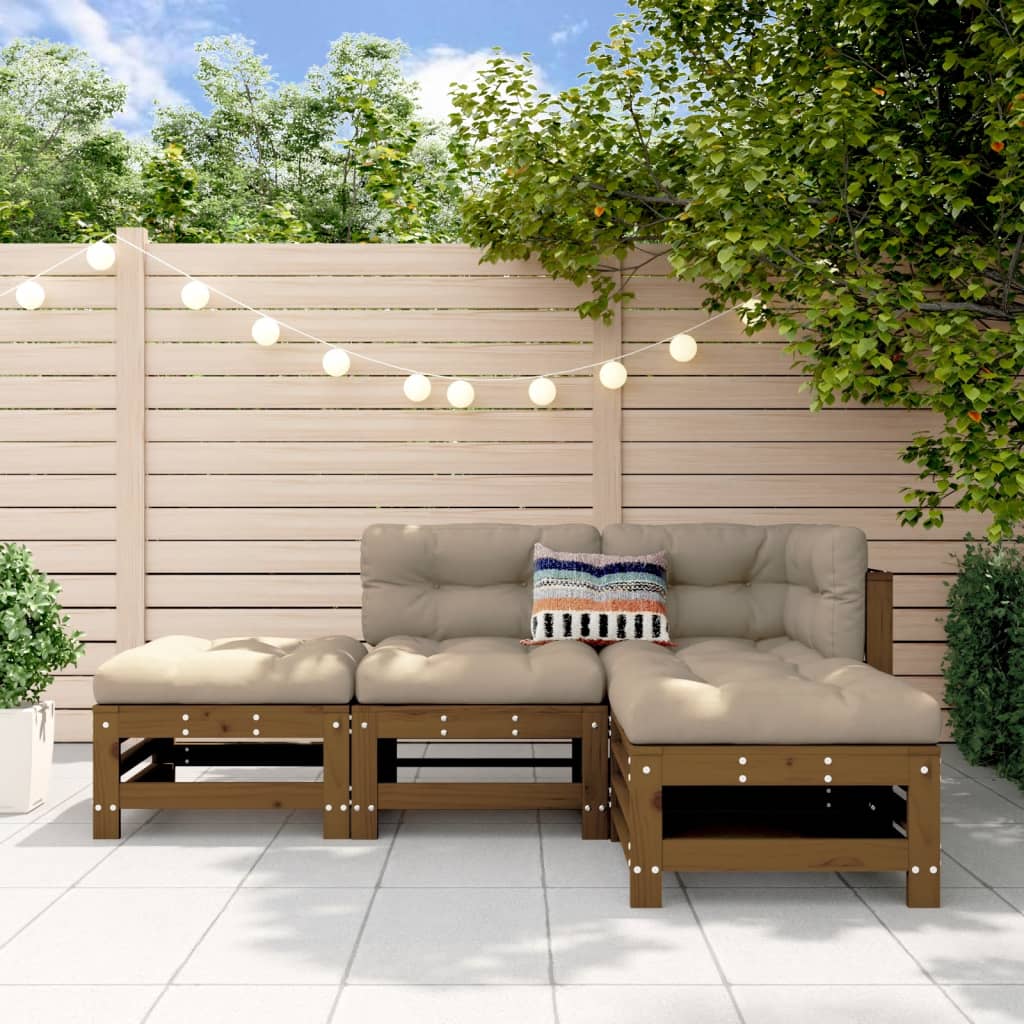 4 Piece Garden Lounge Set Impregnated Wood Pine