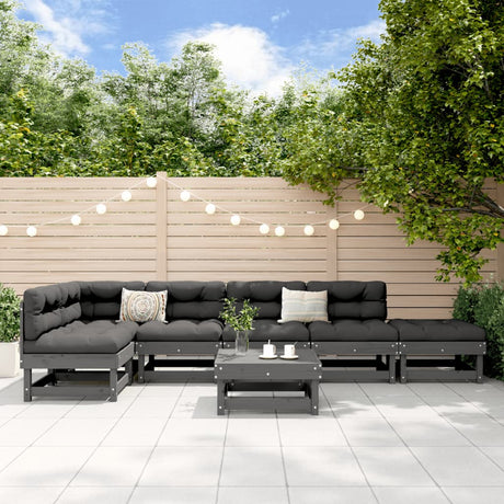 7 Piece Garden Lounge Set Solid Wood Douglas