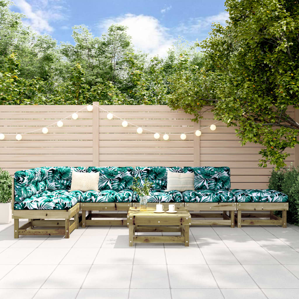 7 Piece Garden Lounge Set Solid Wood Douglas