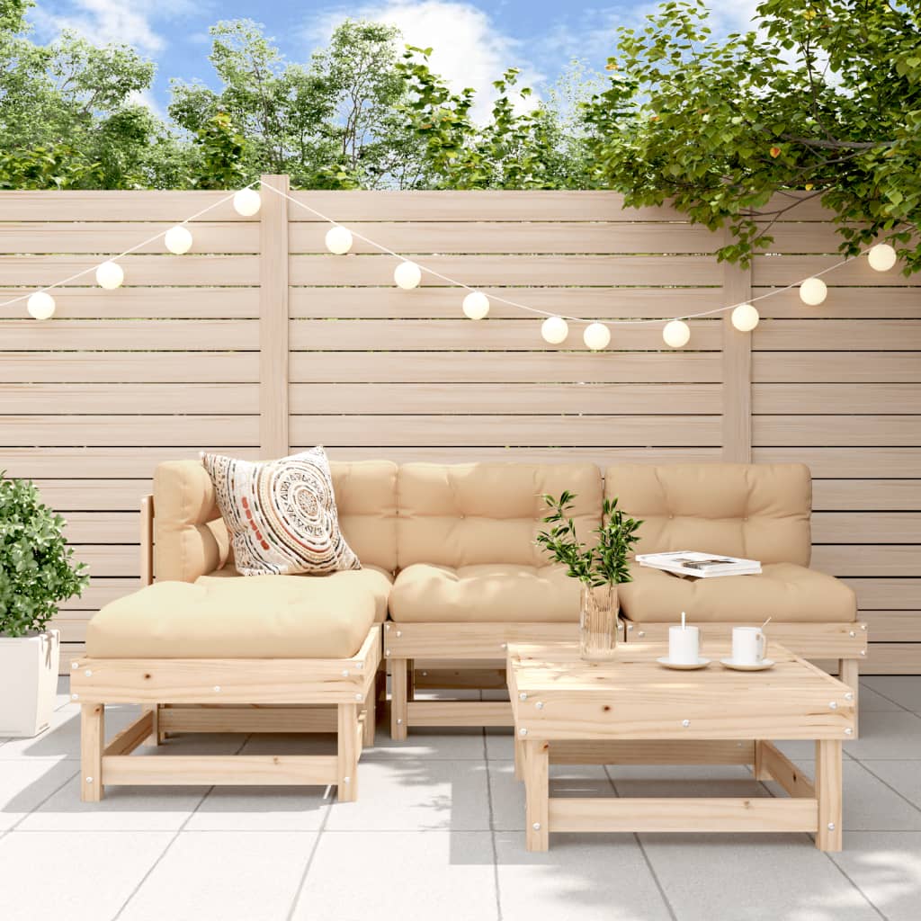 5 Piece Garden Lounge Set Solid Wood Douglas