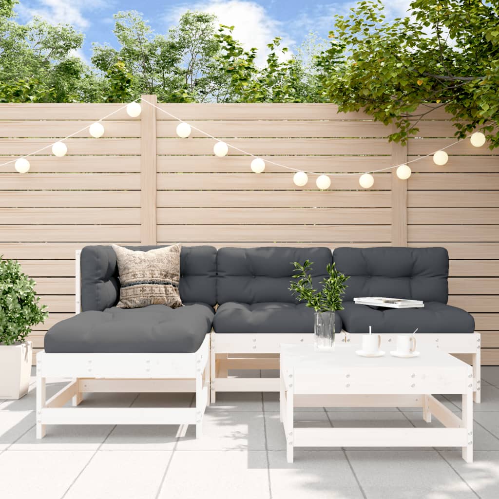 5 Piece Garden Lounge Set Solid Wood Pine