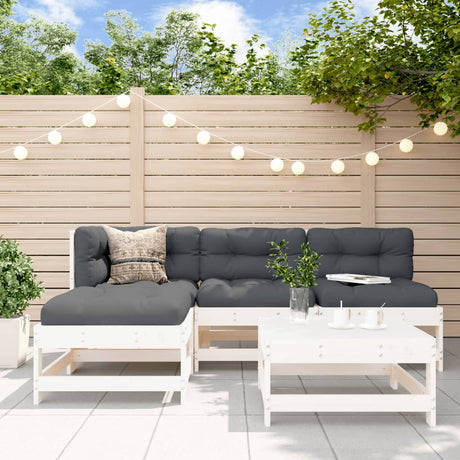 5 Piece Garden Lounge Set Solid Wood Pine