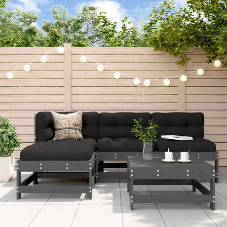 5 Piece Garden Lounge Set Solid Wood Pine