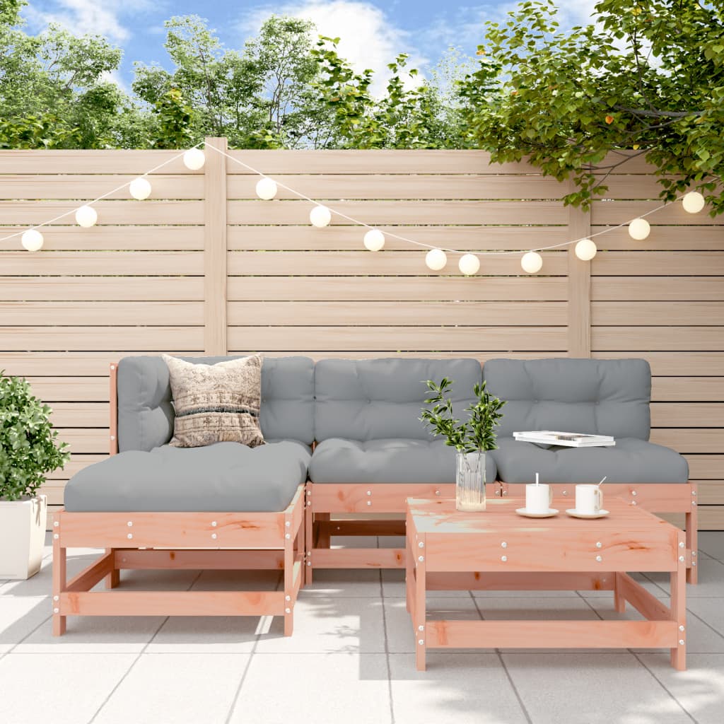 5 Piece Garden Lounge Set Solid Wood Pine
