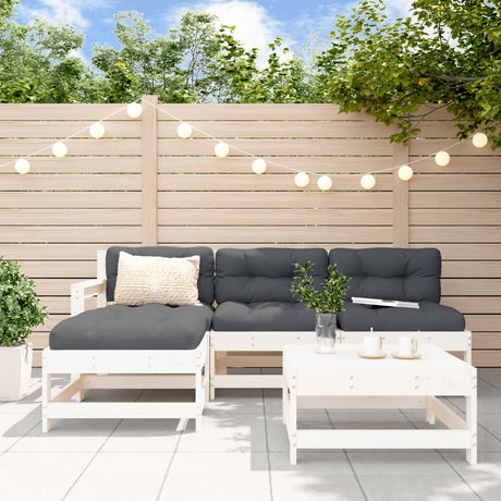 5 Piece Garden Lounge Set Solid Wood Pine