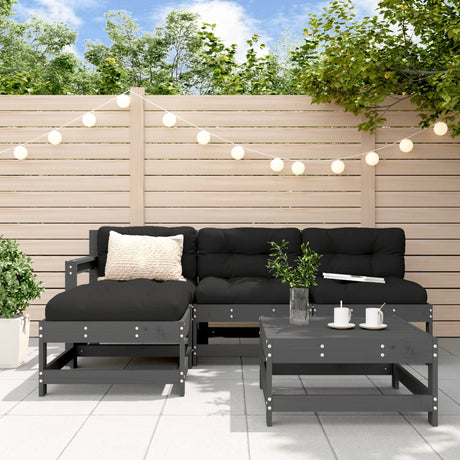 5 Piece Garden Lounge Set Solid Wood Pine