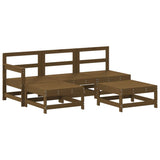 5 Piece Garden Lounge Set Solid Wood Pine