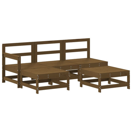 5 Piece Garden Lounge Set Solid Wood Pine