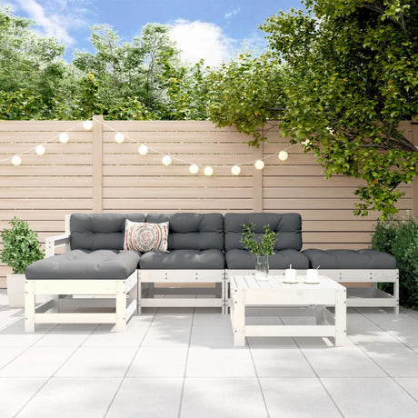 6 Piece Garden Lounge Set Solid Wood Pine