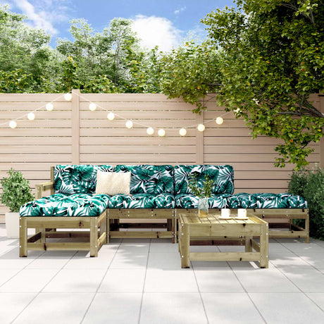 6 Piece Garden Lounge Set Solid Wood Pine