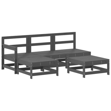 5 Piece Garden Lounge Set Solid Wood Pine