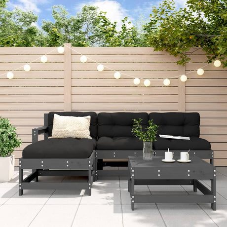 5 Piece Garden Lounge Set Solid Wood Pine