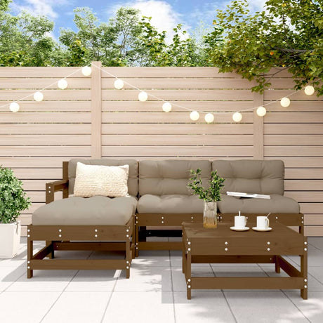 5 Piece Garden Lounge Set Solid Wood Pine