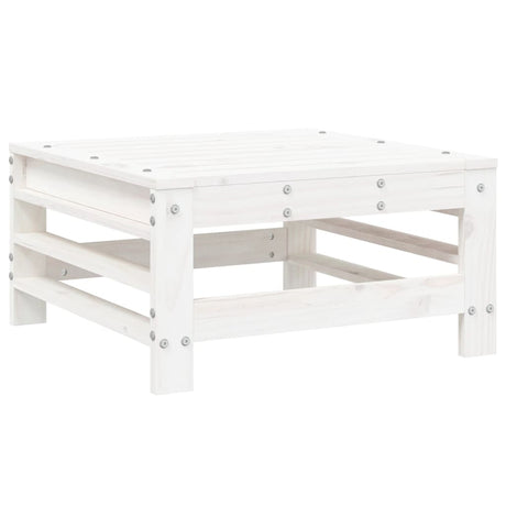 5 Piece Garden Lounge Set White Solid Wood Pine