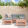 5 Piece Garden Lounge Set White Solid Wood Pine