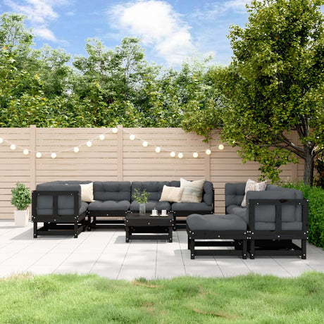 10 Piece Garden Lounge Set Solid Wood Pine