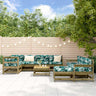 10 Piece Garden Lounge Set White Solid Wood Pine