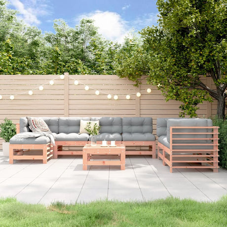 8 Piece Garden Lounge Set White Solid Wood Pine