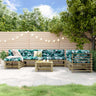 8 Piece Garden Lounge Set White Solid Wood Pine