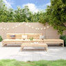 4 Piece Garden Lounge Set White Solid Wood Pine