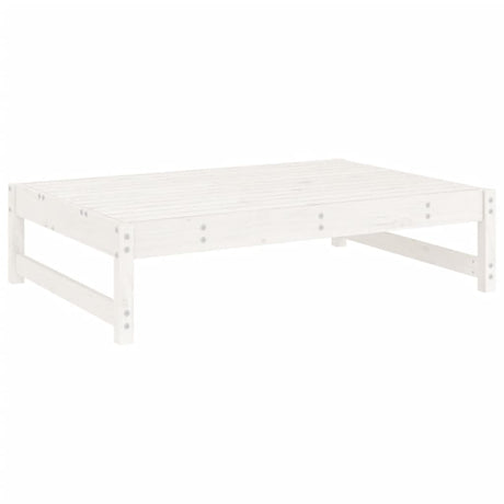 4 Piece Garden Lounge Set White Solid Wood Pine