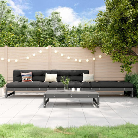 4 Piece Garden Lounge Set White Solid Wood Pine