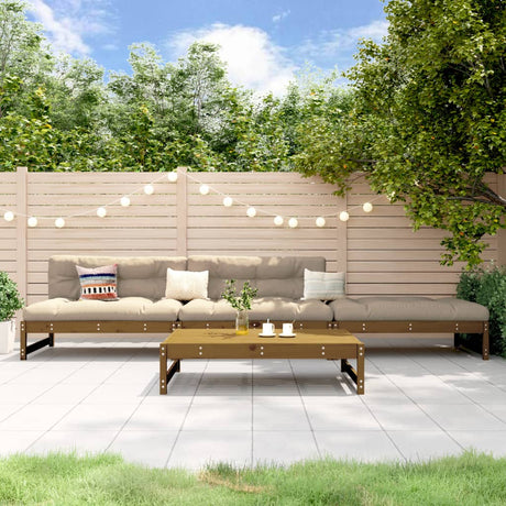 4 Piece Garden Lounge Set White Solid Wood Pine