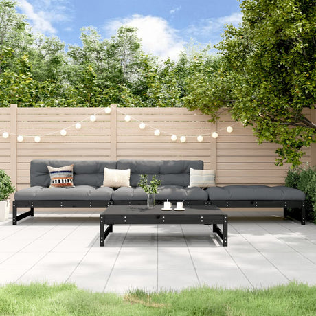 4 Piece Garden Lounge Set White Solid Wood Pine