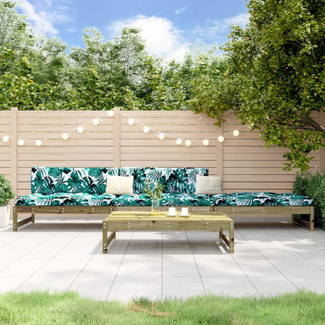 4 Piece Garden Lounge Set White Solid Wood Pine